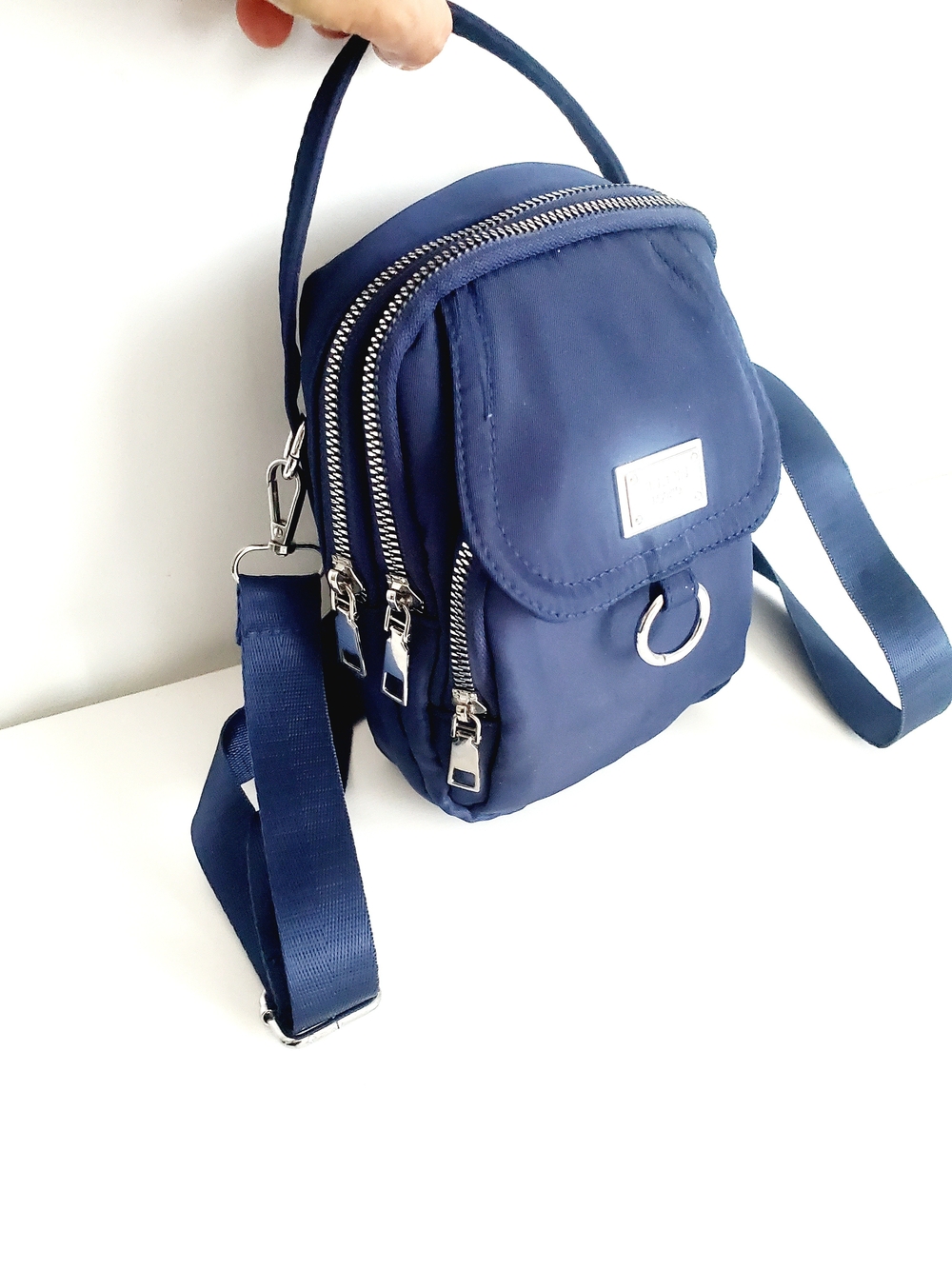 Compact Navy Crossbody Belt Bag